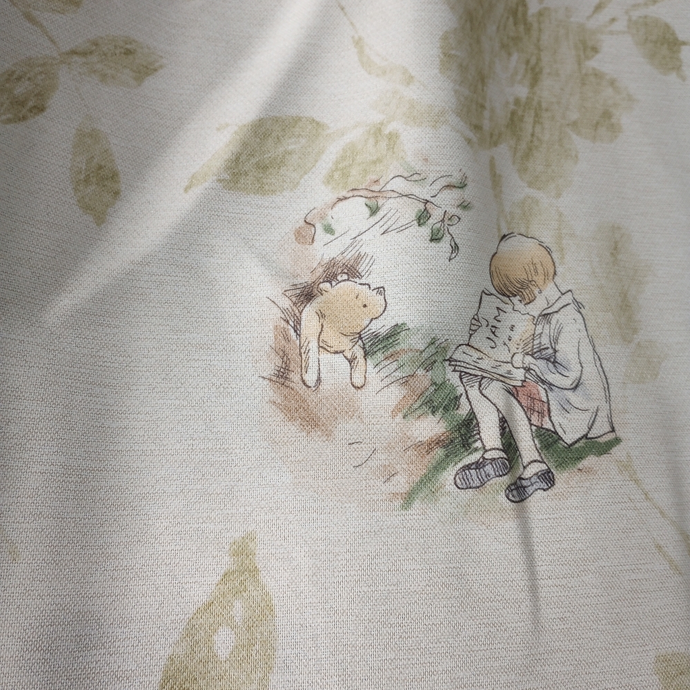 Disney Home Series Fabric with Green and Cream Leaves